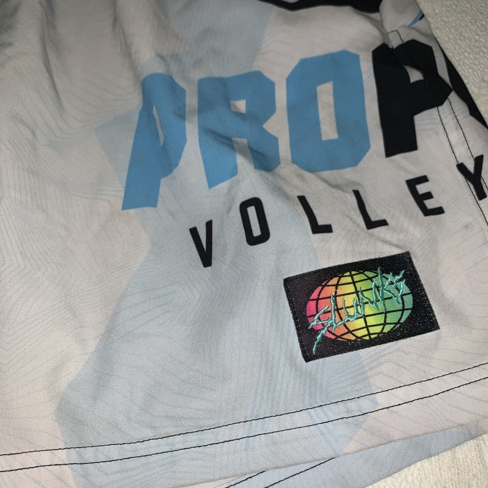 Slunks Shorts Men's Large Blue Lined Proplay Volleyball - Picture 2 of 9